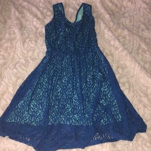 Blue Lace Skater Dress